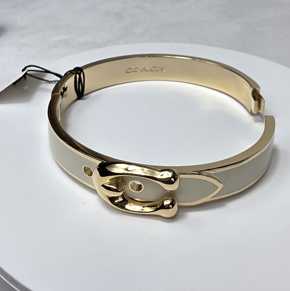 Coach Enamel Signature C Buckle Bangle Bracelet - Picture 4 of 6
